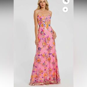 Mac Duggal Pink Floral Dress